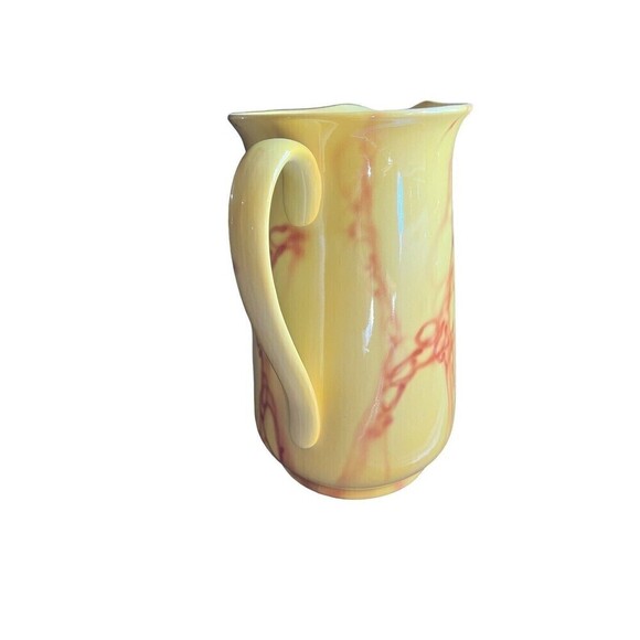 Falcon Ware Chinese Made In England Large Yellow/copper Abstract Pitcher - Picture 2 of 8